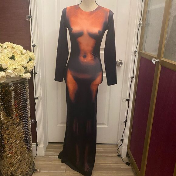 Jean Paul Gaultier inspired “ naked” maxi dress S